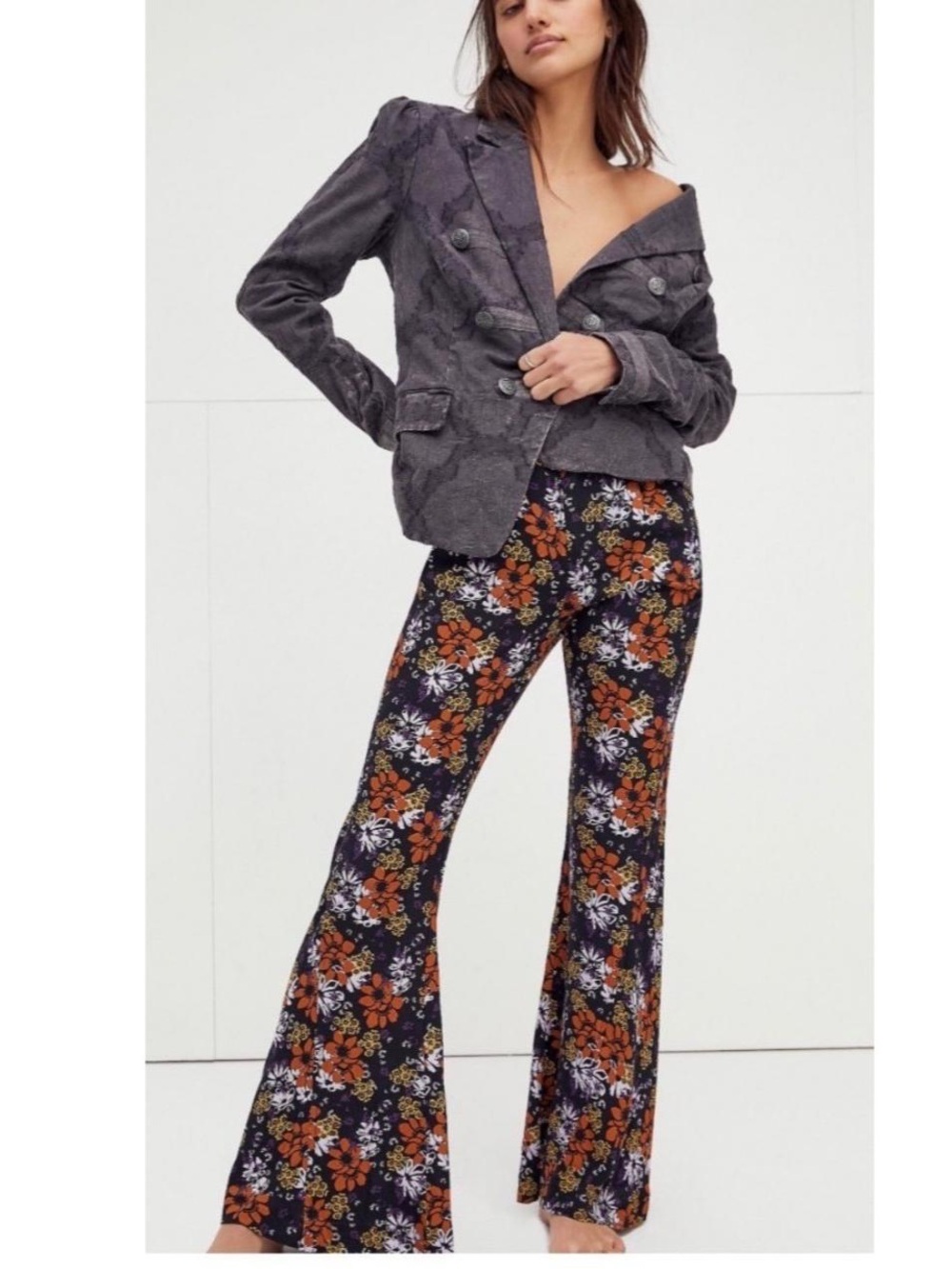 Free People Can’t Take My Eyes Off You retro Flare pants high rise Size Medium